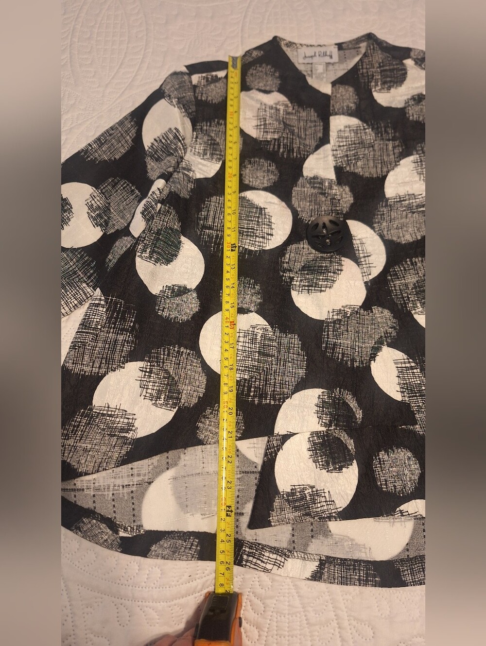 Joseph Ribkoff Asymmetrical Abstract Pattern Jacket - Picture 8 of 15